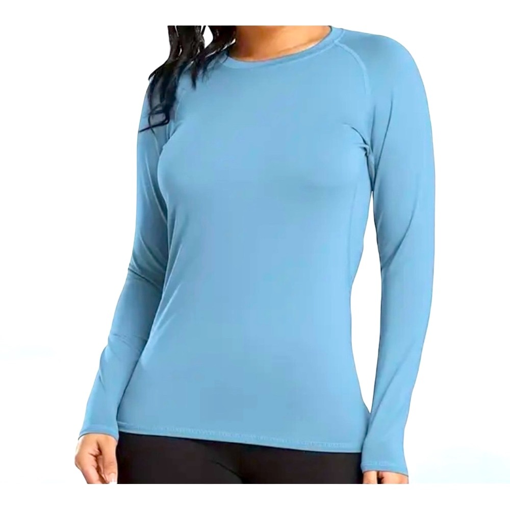 NWOT Women's Long Sleeve Athletic Crew Neck lightweight Shirt Great For Exercise